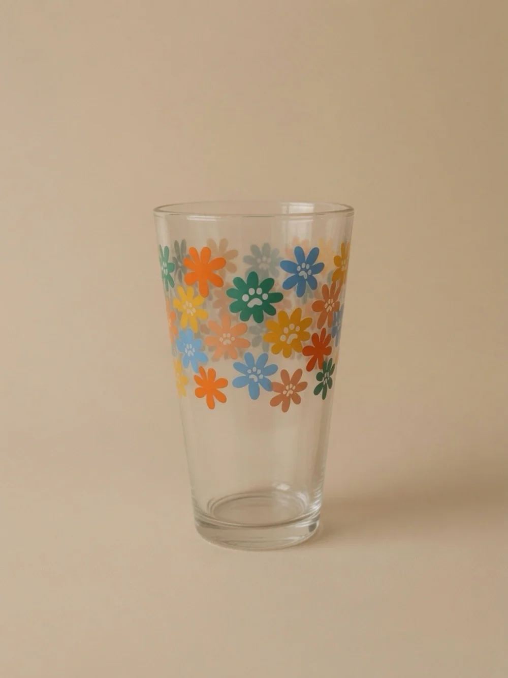 NWT CatLadyBox “Paws & Flowers” Pint Glass (16 oz)